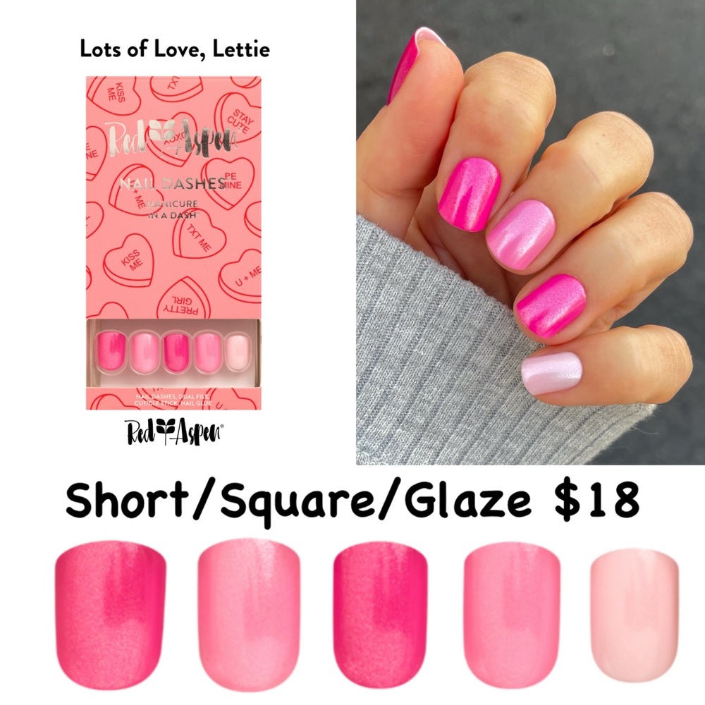 Red Aspen Pink Press-On Nails - Lots of Love, Lettie